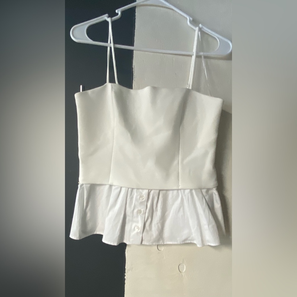 White Zara Spaghetti-Strap Camisole Top